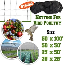 100'X50' Bird Netting Anti Bird Netting for Bird Poultry Aviary Game Pens Net US