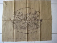 Erica Wilson 1975  Crewel Picture Canvas ONLY  18 x 14 To Love Animals # 7612