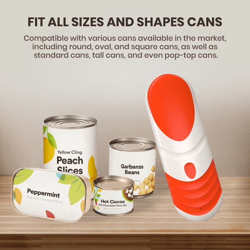 Electric Can Opener One Touch Easy Open Cut Stainless Steel Smooth Edge Seniors - Picture 14 of 20