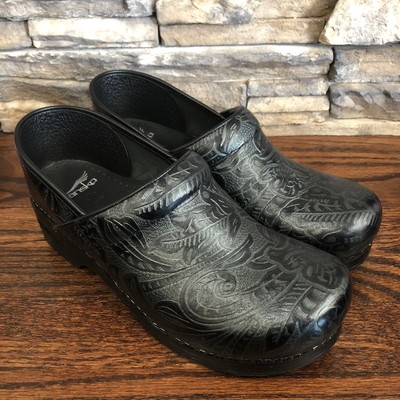 dansko grey tooled patent