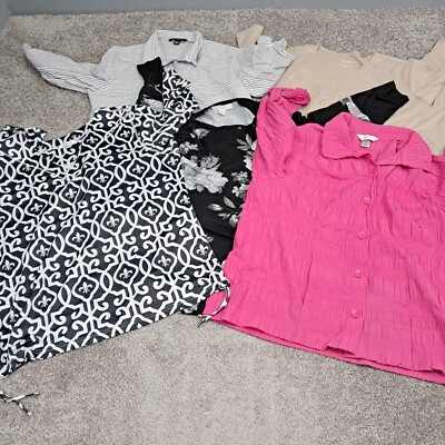 Mix Women's 3/4 Long Sleeve Shirts Lot of 5 Multi Color X-Large 1X