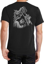 Biker Motorcycle Reaper T-shirt Back Print
