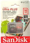 Sandisk Ultra Plus Class 10 16GB 48MB/S 320 X microSDHC uhs-1 card + adapter NEW