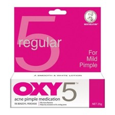 OXY Regular 5 Benzoyl Peroxide Mild Acne Pimple Medication Cream 25g x 1 Box