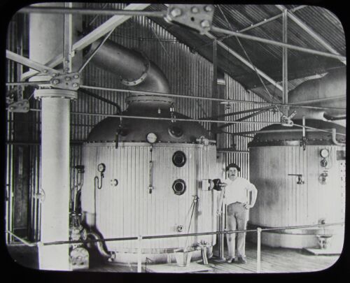 Szklana magiczna latarnia Zjeżdżalnia CUKIER PATELNIE PRÓŻNIOWE OK. 1890 ZDJĘCIE AUSTRALIA KRÓLOWA - Zdjęcie 1 z 2