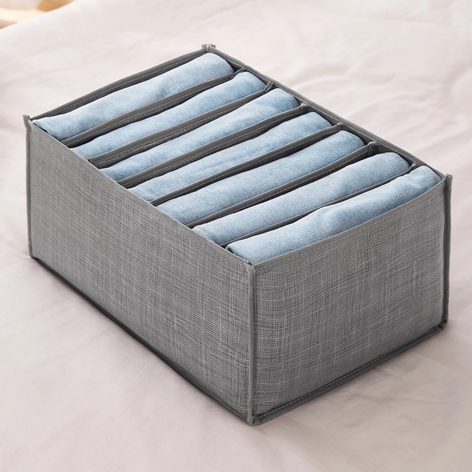 Jeans Storage Box Compartment Foldable Drawer Wardrobe Clothes Organizer Gift-image