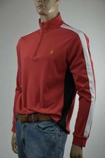 Ralph Lauren Polo Men's Red Half zip Mock Neck Pima Cotton Pullover Small