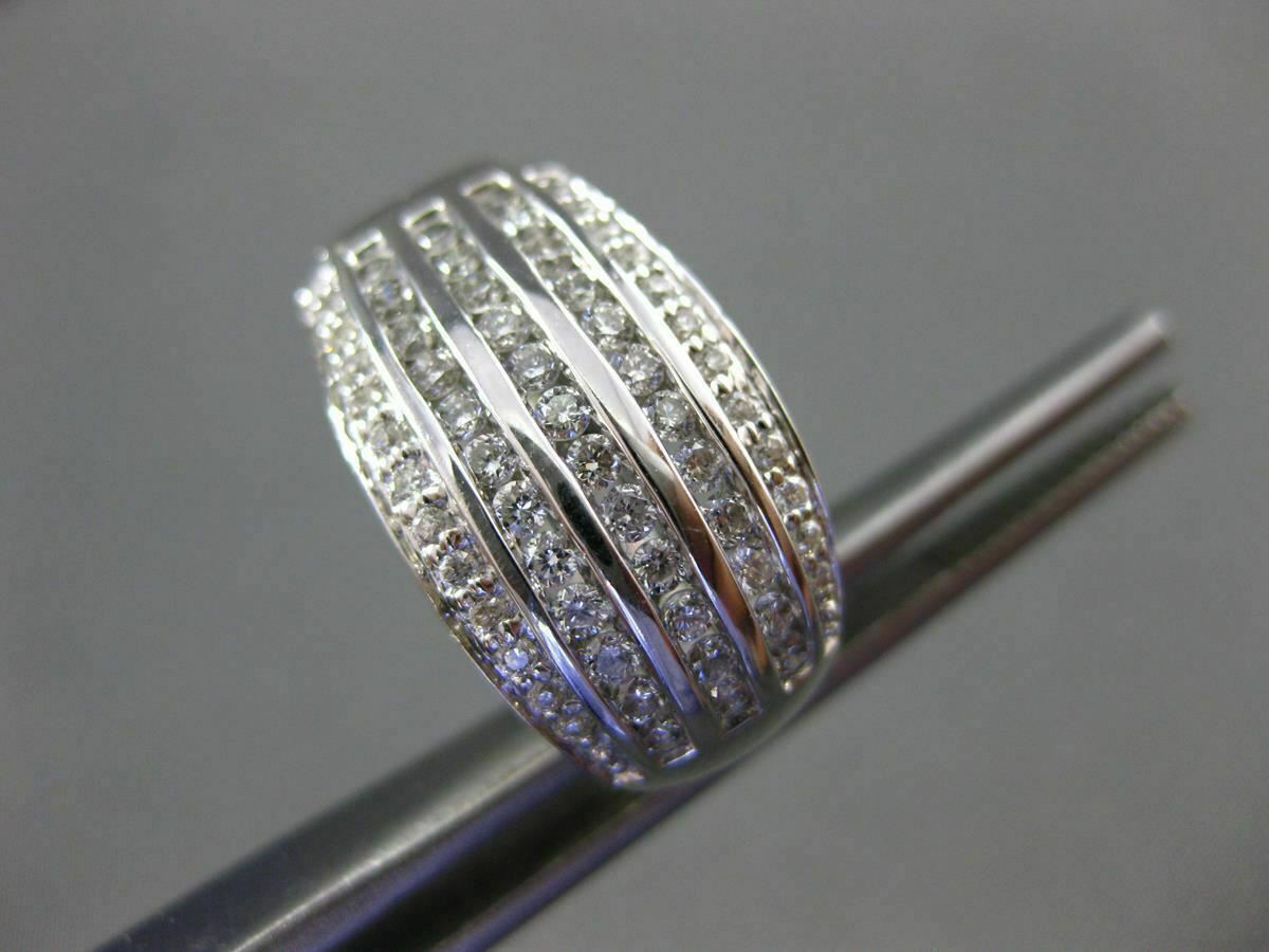 ORECCHINI ESTATE GRANDI 1 62 CT DIAMANTE ORO BIANCO 18KT MULTI FILA CANALE CLIP ON