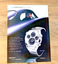 SEIKO SPORTURA KINETIC WATCH FRAMEABLE COLLECTIBLE ORIGINAL CLASSIC WATCH ADVERT