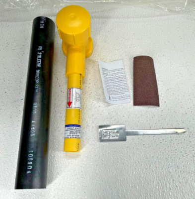 Molded MDPE Standard Gas Tapping Tee 4'' x 3/4'' IPS w/ LYCO Excess Flow Valve EFV