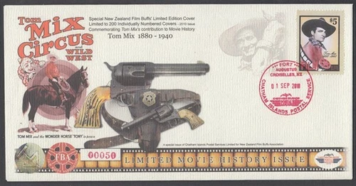 NEW ZEALAND 2010 FILM BUFFS ASSOCIATION CINDERELLA FDC $5 TOM MIX (08/D61011)