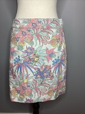 Talbots Birds Of Paradise Floral Skirt Size 4 Petite