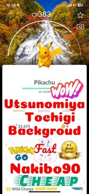 Pokemon Shiny Pikachu Stamp Utsunomiya Tochigi BG Japan Tra de Go P TC 