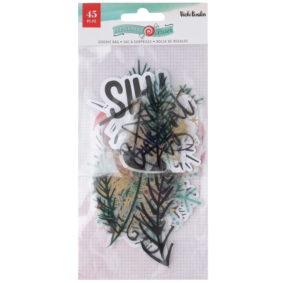 AMERICAN CRAFTS Vicki Boutin Peppermint Kisses Goodie Bag-Vellum, Acetate & Cardstock Die-Cuts