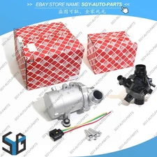 FEBI Electric Water Pump +Thermostat Kit For BMW 528i 328i 530xi 525xi X5 X3