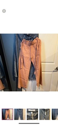 Krisa Peach & Calista Light Blue Jean Tie Waist Pants Women s Size S