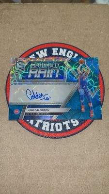 Panini Spectra 2018-19 Jose Calderon Making It Rain Auto MR-JCL Neon Blue /60