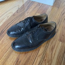 Dr martens Womens 10 Black Kelvin II Leather Brogue Wingtips Oxford Shoes Mens 8