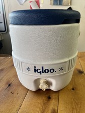 Vintage Igloo 2 galony Chłodnica Dozownik napojów Biały Niebieski 
