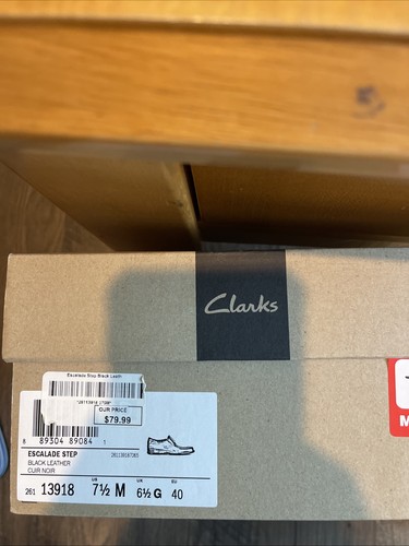 Clarks Escalade Step 14885 Men's Slip-On Shoes, Brown Leather, Size 7.5 Medium
