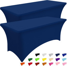 2 Pack Spandex Table Cloth 6FT, Elastic Fitted Stretch Tablecloths, Washable and