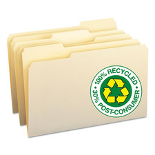 100 Recycled File Folder, 1/3-Cut Tab, Legal Size, Manila, 100 per Box 15339 