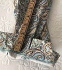 TALBOTS Size 16, Aqua + Tan PAISLEY Ankle PANTS Cotton/Spandex BD1024 Sky Blue — photo 10
