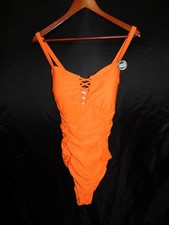 Torrid Size 0 L NWT Neon Orange Swimsuit Wire Free Lightly Lined Mid Coverage