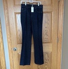 NWT Spanx Bootcut Jeans High Rise Size M Raw Indigo Wash Pull On Stretch
