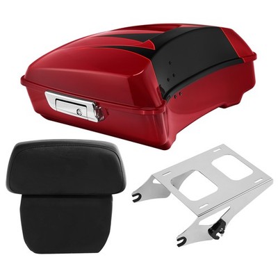 Chopped Trunk Pad Mount Rack Fit For Harley Touring Starfire Black/Atomic Red