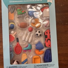 24 Pieces Fun Sport Mini Erasers Basketball Soccer Football Baseball Themed