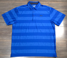 Under Armour Golf Polo Men's - XL Loose Fit Short Sleeve Heat Gear Blue