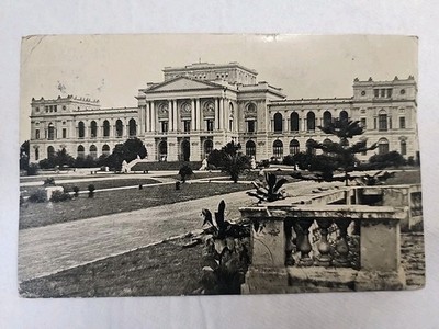 Sao Paulo Brazil Postcard Monumento Do Ypirange c 1940's Vintage Photo W/ Stamp