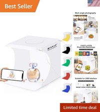 Photo Studio Box with LED Light, 20cm Mini Portable Photography Lighting Tent...