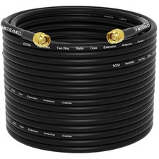 RG58 Coaxial Cable 100FT SMA Male to SMA Male Cable, SMA Adapter Antenna Cabl...