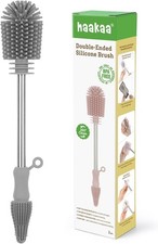Haakaa Silicone Cleaning Brush for Baby Bottles and Crevices, Double-Ended