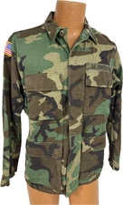 U.S. Contractor Woodland BDU Top / Shirt Combat Uniform SMALL REG Ripstop