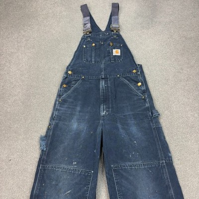Carhartt Latzhose Erwachsene 29x32 blau Latzhose Bib Double Knee Canvas Duck Herren*