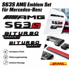 Optik Für Mercedes Benz S Klasse Heck Modell-Emblem S63S AMG Biturbo 4MATIC+ Optik Für Mercedes Benz S Klasse Heck Modell-Emblem S63S AMG Biturbo 4MATIC+