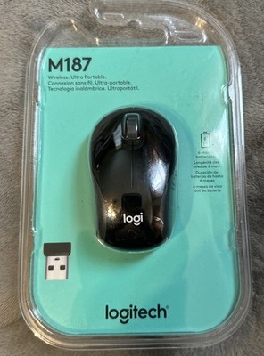 Logitech M187 BLACK Mini Wireless Scroll Optical Mouse w/Nano USB Receiver New