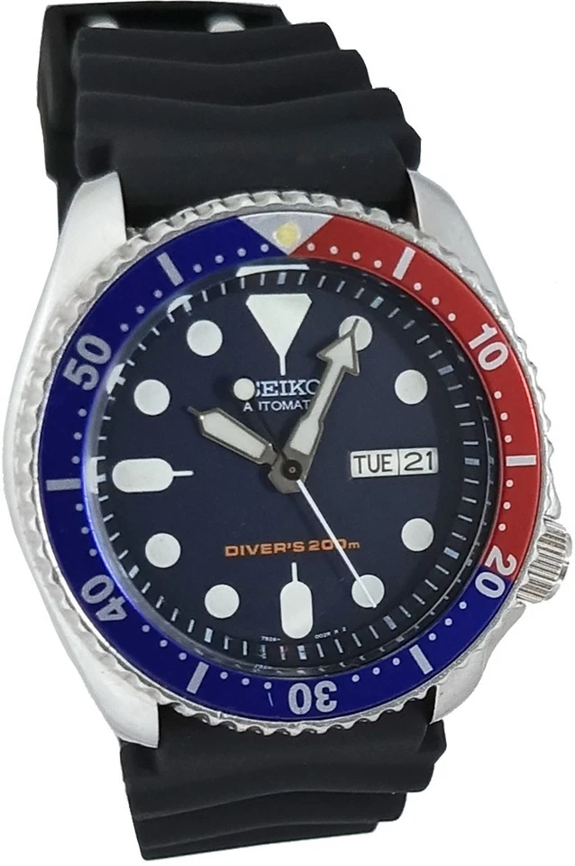 Vintage SEIKO PEPSI SKX007 esfera genuina "desgastada en el tiempo", caja 7S26-0020 y movt. Foto 2 de 4