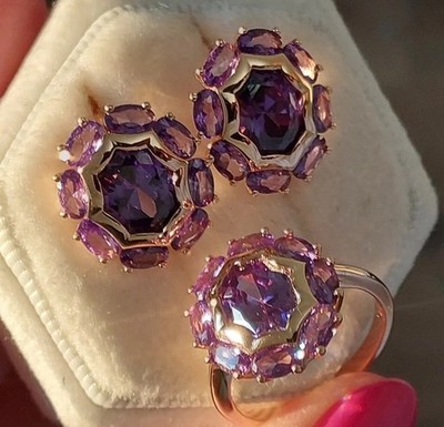 Schmuckset Xuping Amethyst & Rosengold