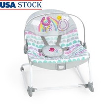 Infant Toddler Multi-Function Rocker Vibrating Seat W/ Toy Bar Safety Harness US