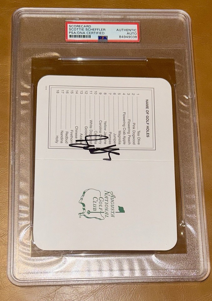 Scottie Scheffler Signed Scorecard PSA Auto Masters Autograph Slabbed ...