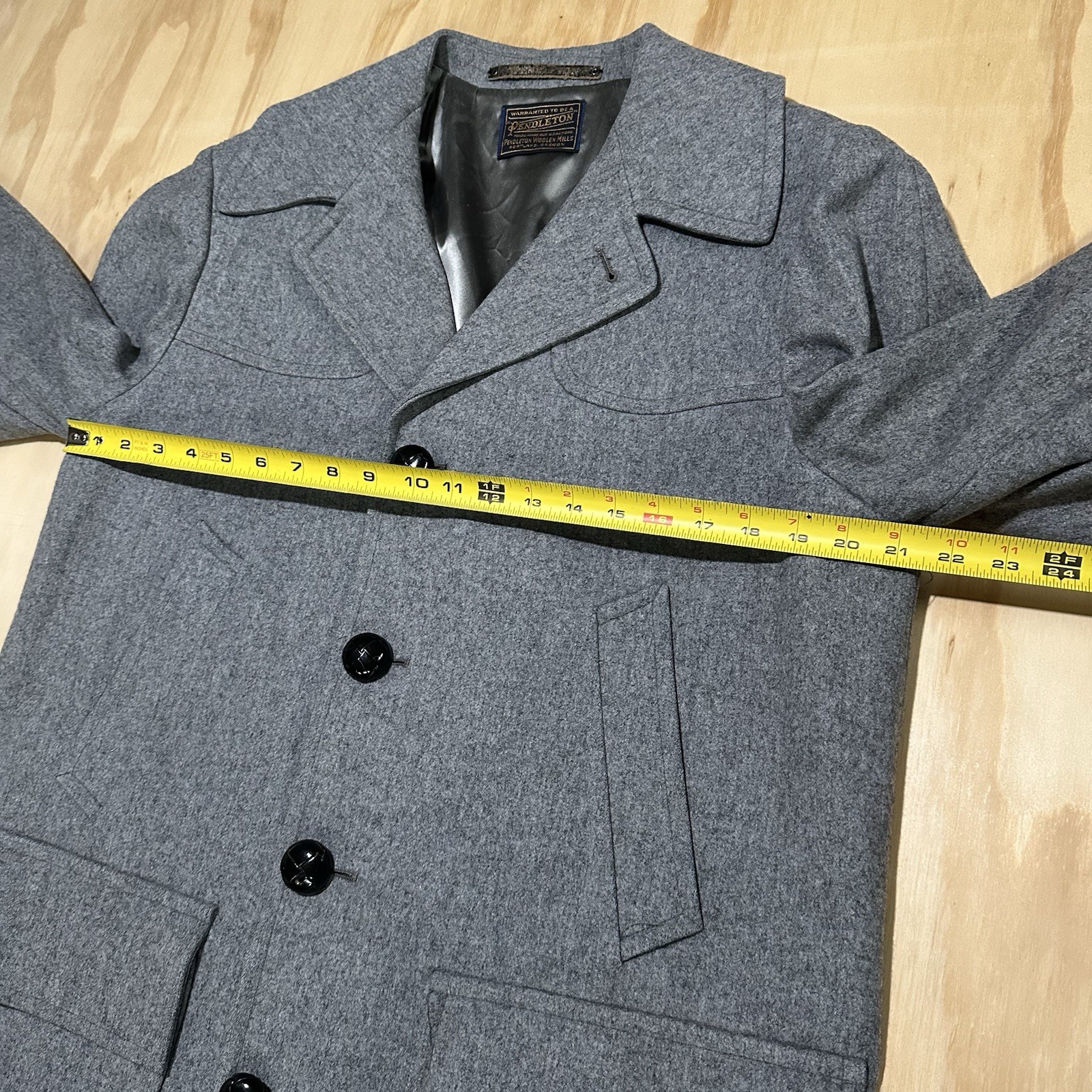 Vintage Pendleton Wool Coat Jacket Gray Western R… - image 10