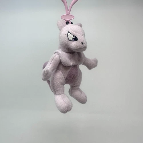 Pokemon Mewtwo Keychain Plush Clip On Animal #150 Nintendo Toy 4" 1998 Vintage