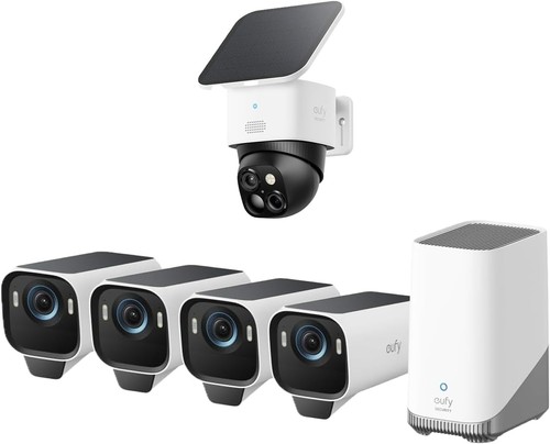 eufy eufyCam S3 Pro 4-Cam Kit & SoloCam S340 Solar Camera Outdoor Wireless 4K