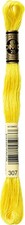 DMC Mouline Stranded Cotton Embroidery Thread 8m Skein - Yellow (307)