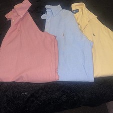 Lot of 3 Ralph Lauren Blake White Cotton Dress Shirts Mens XXL Long Sleeve Work