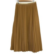 23SS LACOSTE Lacoste Waist Border Pleated Skirt, Size 36 Brown Women USED